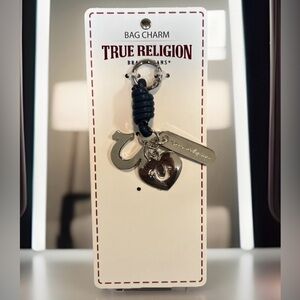 True Religion Silver and Navy Bag Charm